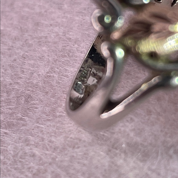 Vintage Black Hills Gold Style Sterling Silver Black Onyx Marquise Ring - Picture 7 of 8